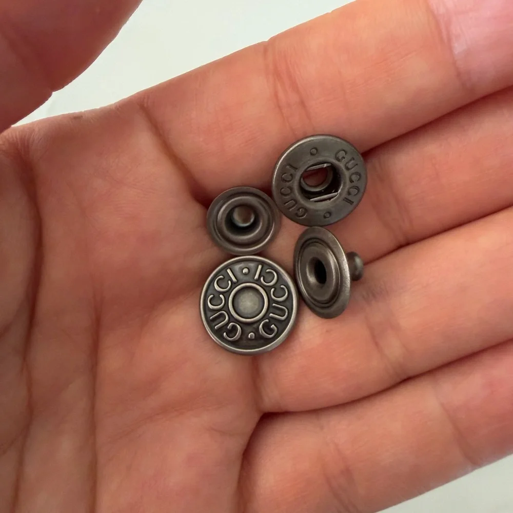 Gucci Dark Silver Button Set new